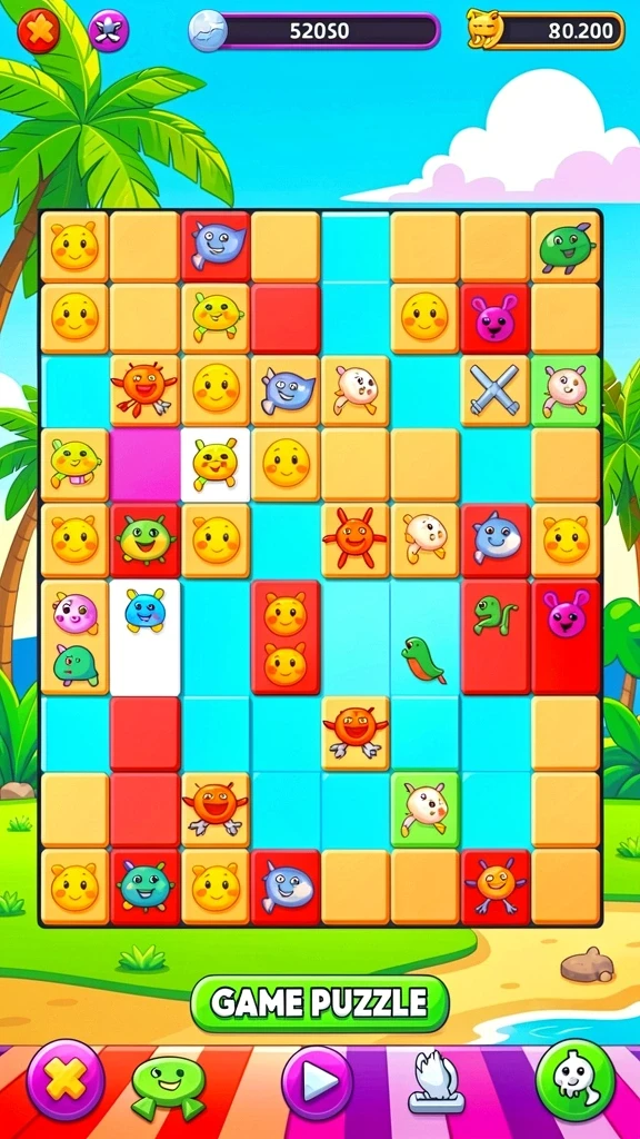 Tampilan antarmuka gameplay yang atraktif dan mudah dinavigasi.